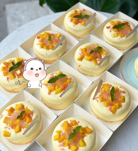 Image de 杨枝甘露爆浆小蛋糕gateau a la mangue et pamplemousse