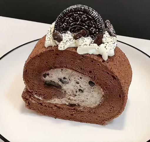 Image de 巧克力蛋糕卷 gateau roule au  chocolat ，1pieces