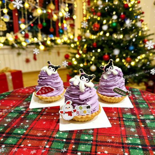 Image de 【圣诞限定】香芋圣诞树蛋糕挞  Tarte au gâteau de sapin de Noël