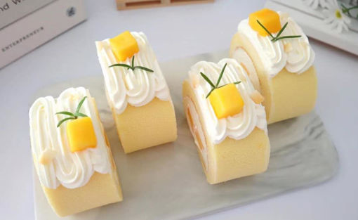Image de 芒果蛋糕卷 Rouleau de gâteau à la mangue