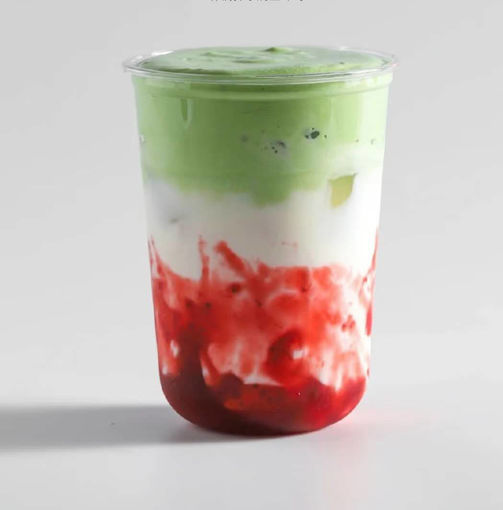 Image de 草莓抹茶牛乳 Lait matcha aux fraise 500ml