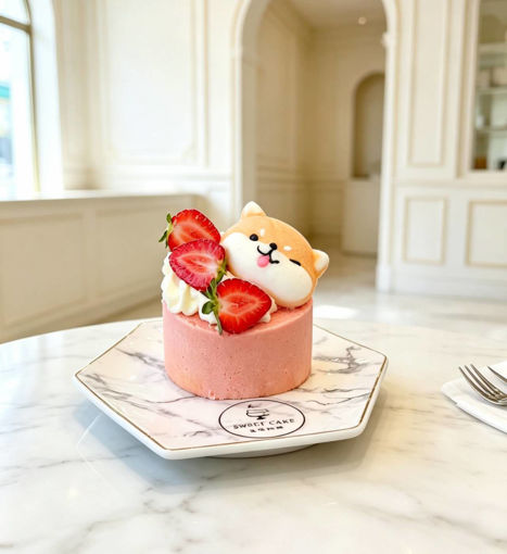 Image de 草莓蛋糕卷， Gateau  aux fraise